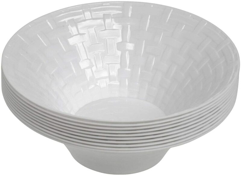 10 Classic Woven 6 oz Hard Plastic Bowls