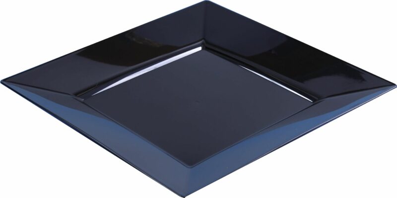 10 Medium 9.5" Square Black Plates